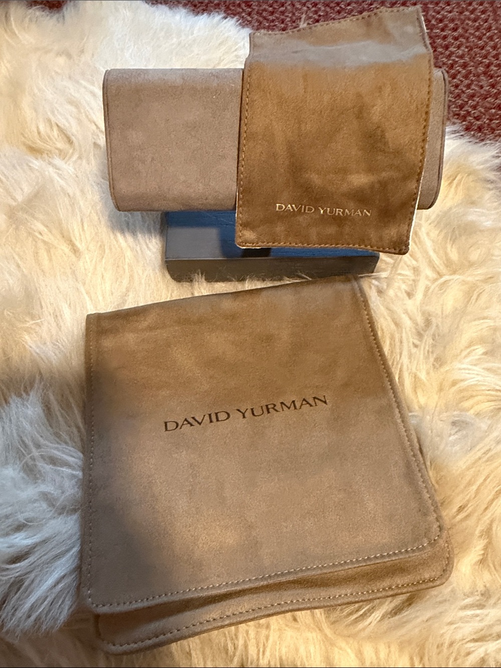 David Yurman LARGE Suede Jewelry Pouch with Polishing Cloth